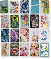 20 cartes de vœux de Luxe - Guérissez bientôt / Force - 17x12cm - Cartes pliées avec enveloppes