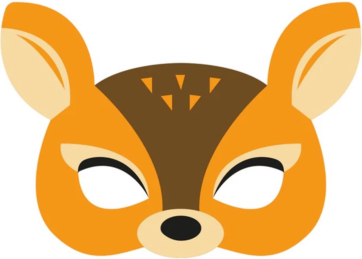 Goedkoopste Vilten Masker Hert 19 X 16 Cm Oranje Per Stuk.