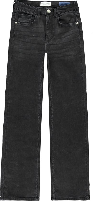 Een wijde, zwarte jeans van Cars Jeans, van voor gezien.