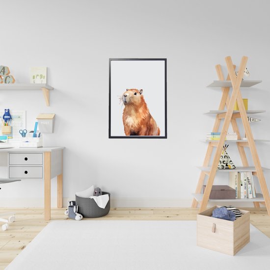 Non-woven premium kunst fleece dier Capibara foto behang