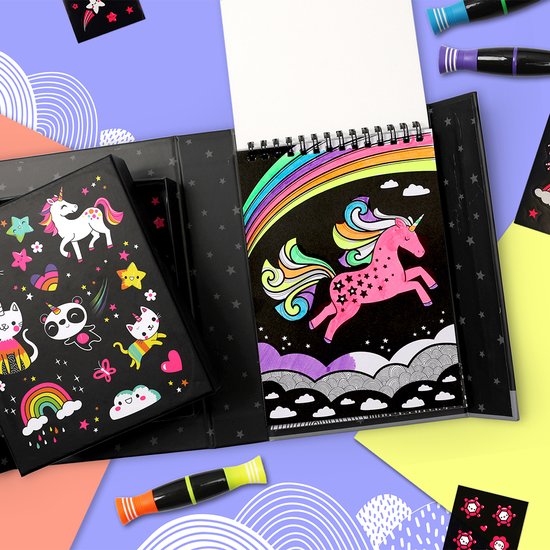 Tiger Tribe Neon Kleurset - Unicorn & Friend - Vanaf 5 jaar - Met opbergbox