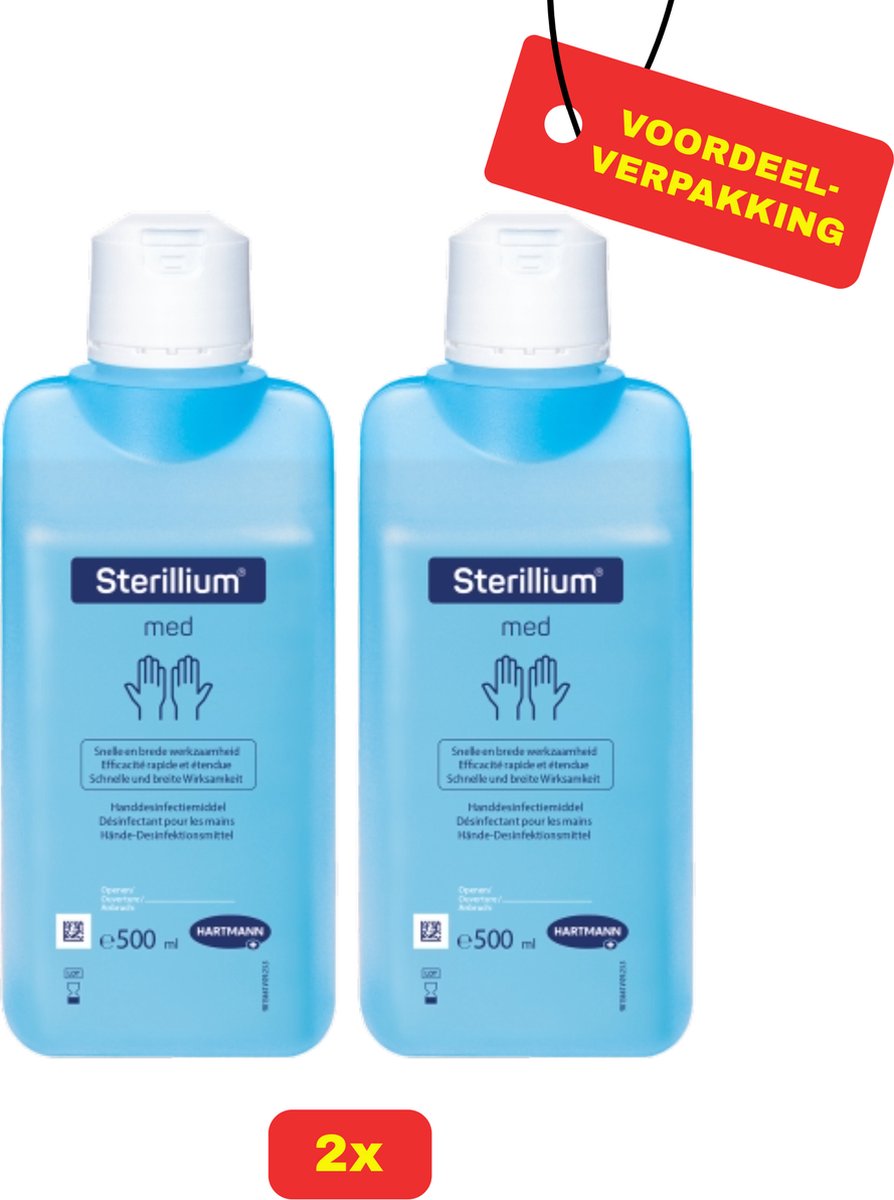 Goedkoopste 2 x Sterillium Med. Handdesinfectant van Hartmann - 2 x 500ml - Voordeelverpakking!