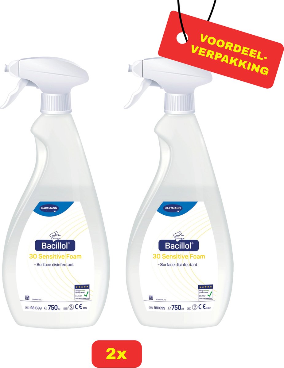 Goedkoopste 2 x Bacillol® 30 Sensitive Foam van Hartmann - 2 x 750ml - Voordeelverpakking!