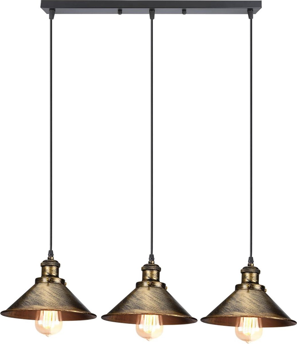 Industriële kroonluchter - Hanglamp design Edison metaal - Vintage plafondlamp voor eetkamer woonkamer - Slaapkamer bar keuken - 22 cm stang brons