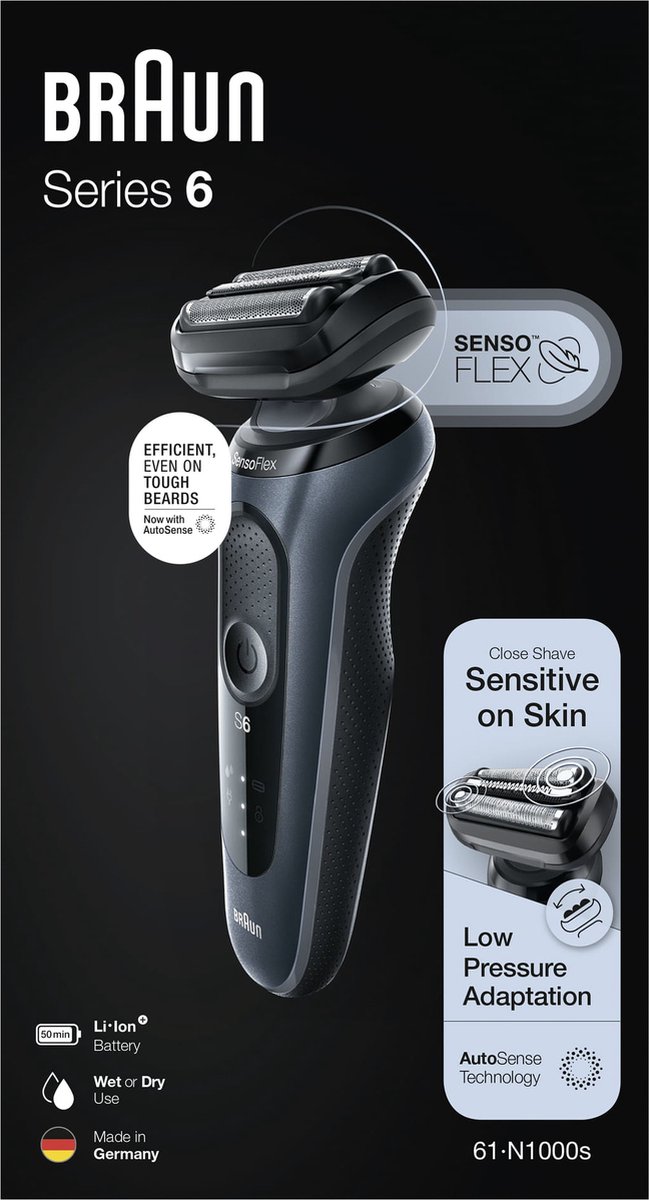 Braun Series 6 61-N1000s scheerapparaat, nat en droog thumbnail 6