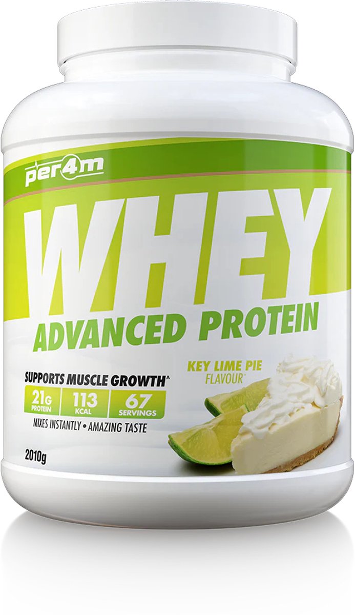 Goedkoopste Per4m - Advanced Whey Protein - Key Lime Pie - Proteine poeder - Eiwit shake - Eiwitpoeder - 2.01kg - Whey Protein - Eiwitshakes - Whey Proteine - Protein - Proteine - Proteine Shake - Shake - Fitness - Krachttraining - Gym