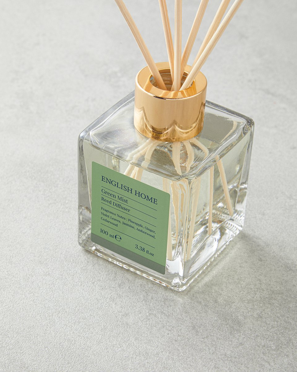 English Home - Green Mist - Geurstokjes - Huisparfum - Huisgeur - 100ML