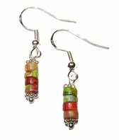 Boucles d'oreilles pendantes Ghana en argent