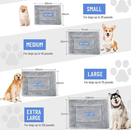 Bedsure Hondenkussen, middelgroot, waterdicht, hondenmat van Oxford-stof, matras voor honden, M, zwart (75 x 50 x 10 cm