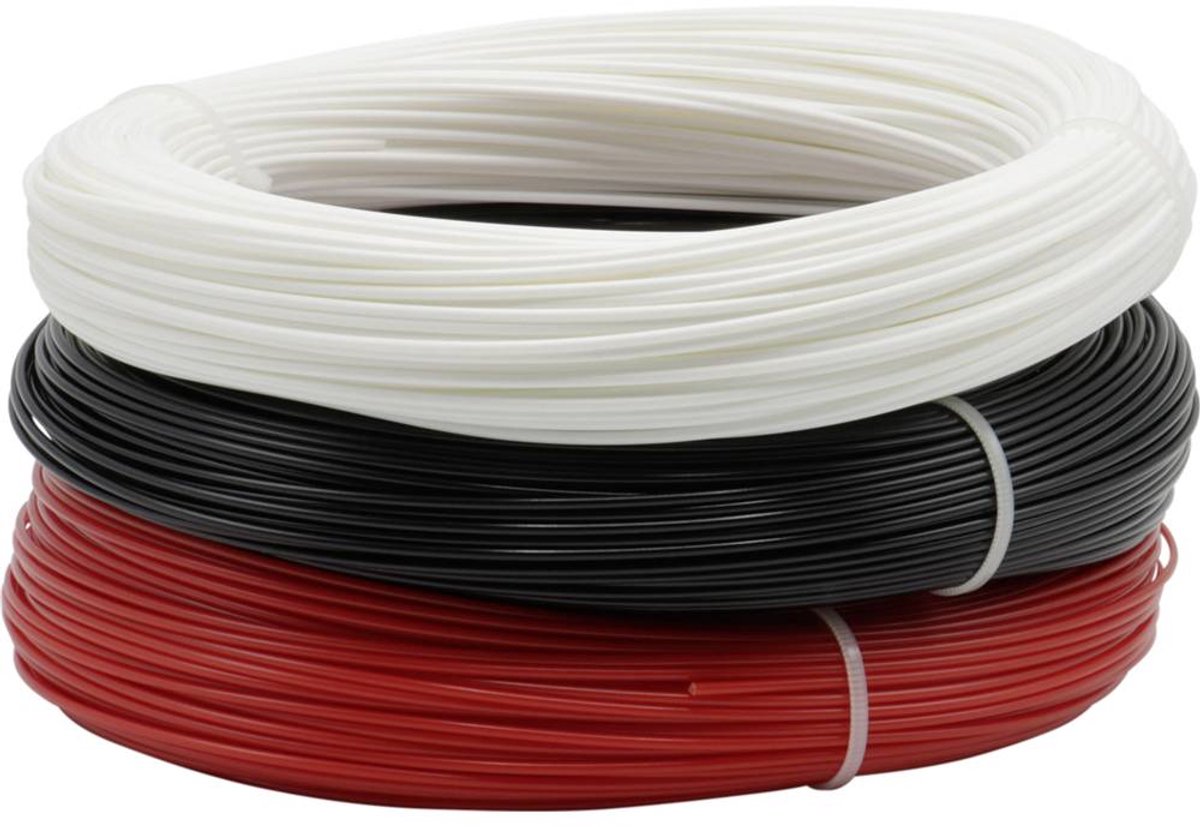 Renkforce RF-4738590 Filament PETG 1.75 mm 600 g Zwart, Wit, Rood 1 stuk(s)