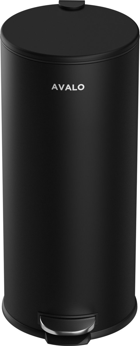 Goedkoopste Avalo Pedaalemmer Prullenbak 30L - RVS Zwart - Soft Close - Pedaalemmer 30 Liter - Prullenbak 30 Liter