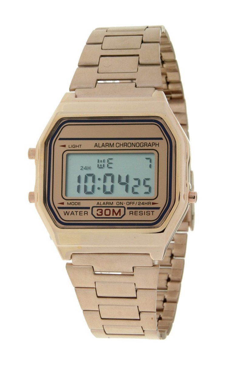 Horloge Old Skool Rosé- Ernest - Inclusief Batterij - Volledig RVS - Dames