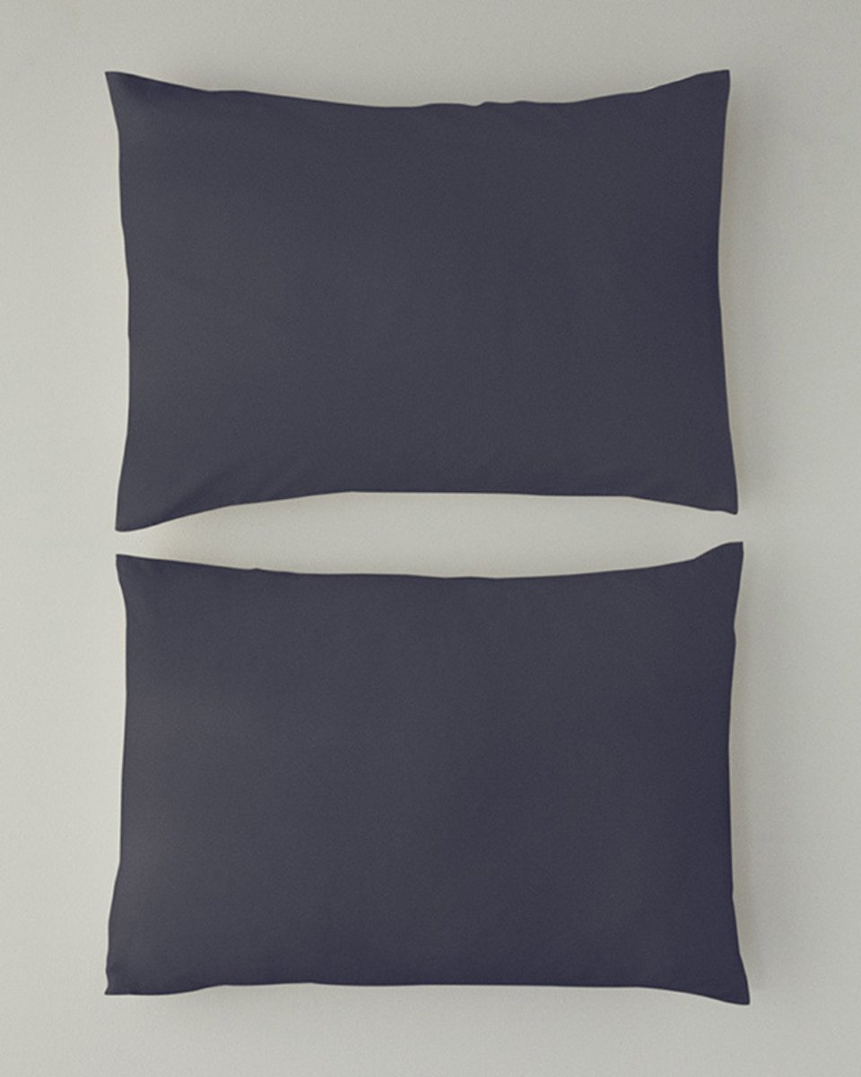 English Home - 2 Kussenslopen - Katoen Satijn - Pillow Case - 2 stuks - 50x70 cm - Antraciet