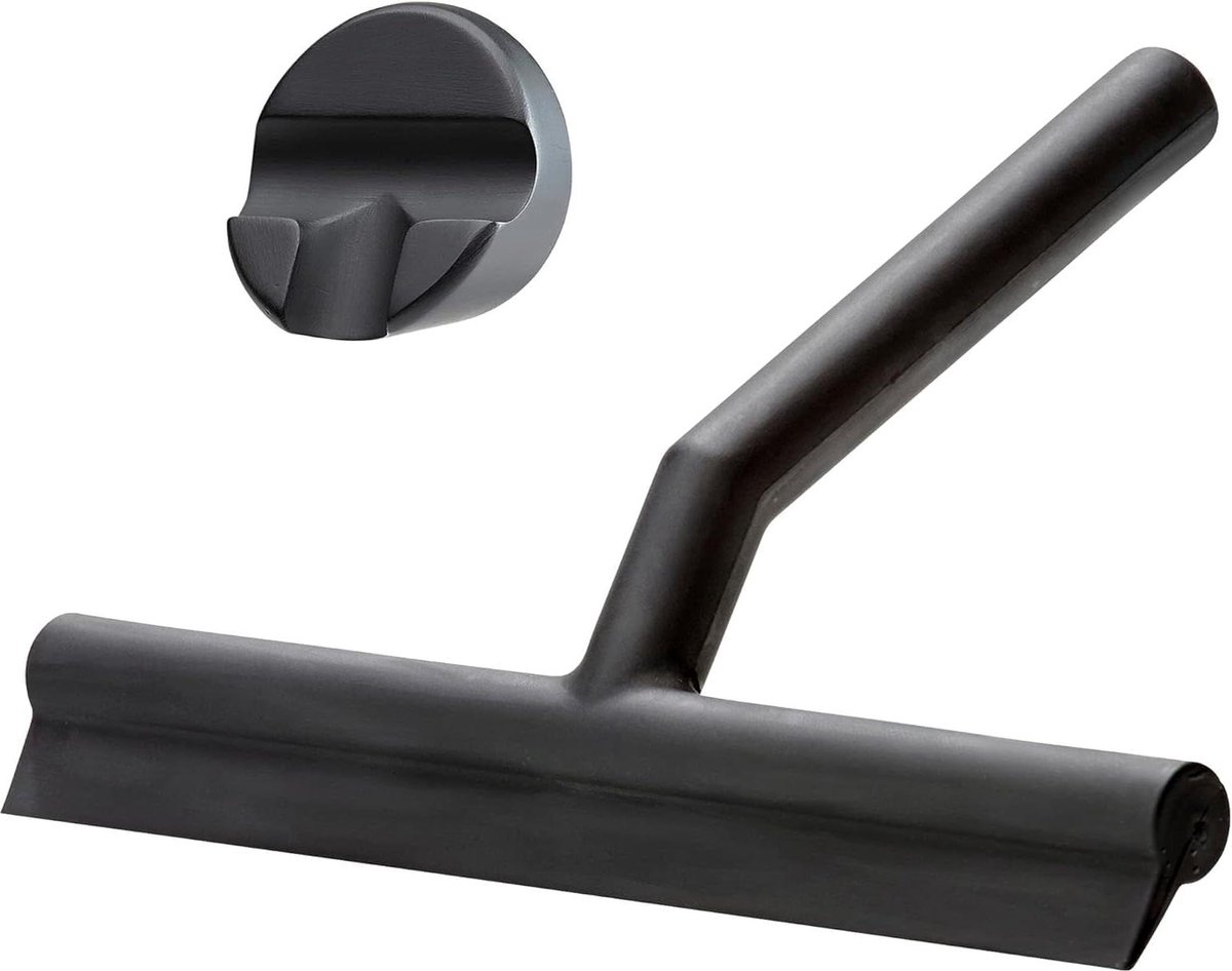 Goedkoopste Douchewisser met houder - siliconen en kunststof - 21 x 17 cm - zwart Magnetische ruitenwasser