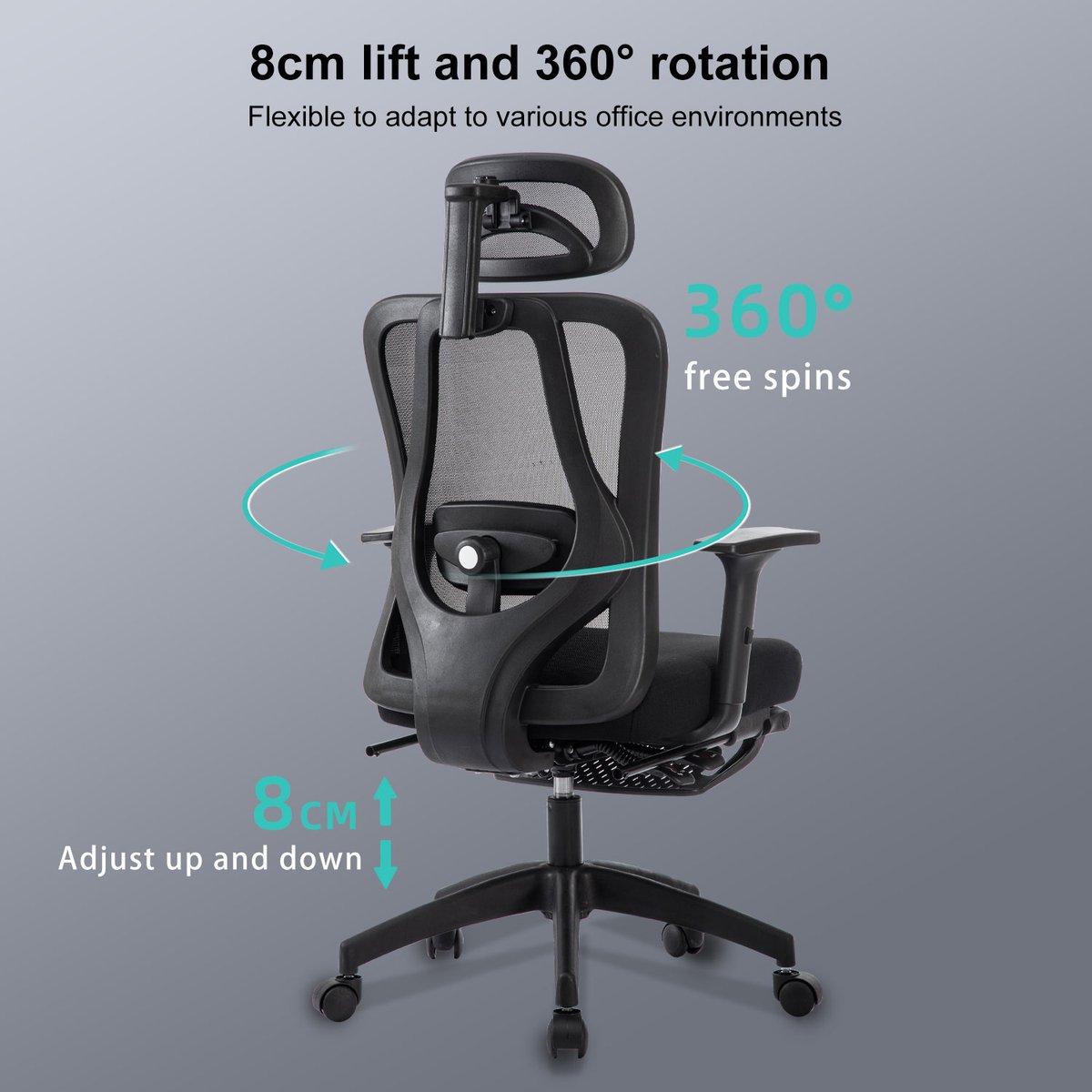 OFMOTRA Seven Comfort Ergonomische Bureaustoel met - afbeelding 2