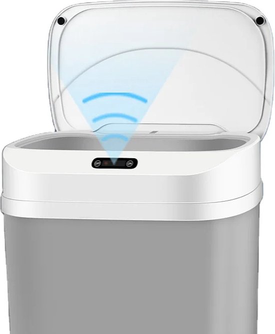 Foto: Anyprice sensor prullenbak smart waste 17 5 liter elektrische afvalbak voor vuilnis grijs sensorprullenbak