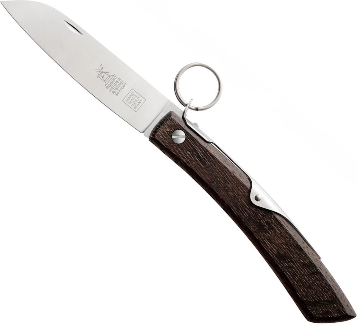Robert Herder IBEX – Zakmes – Inklapbaar – Lemmet 100 mm – RVS – Heft Gerookt Eikenhout