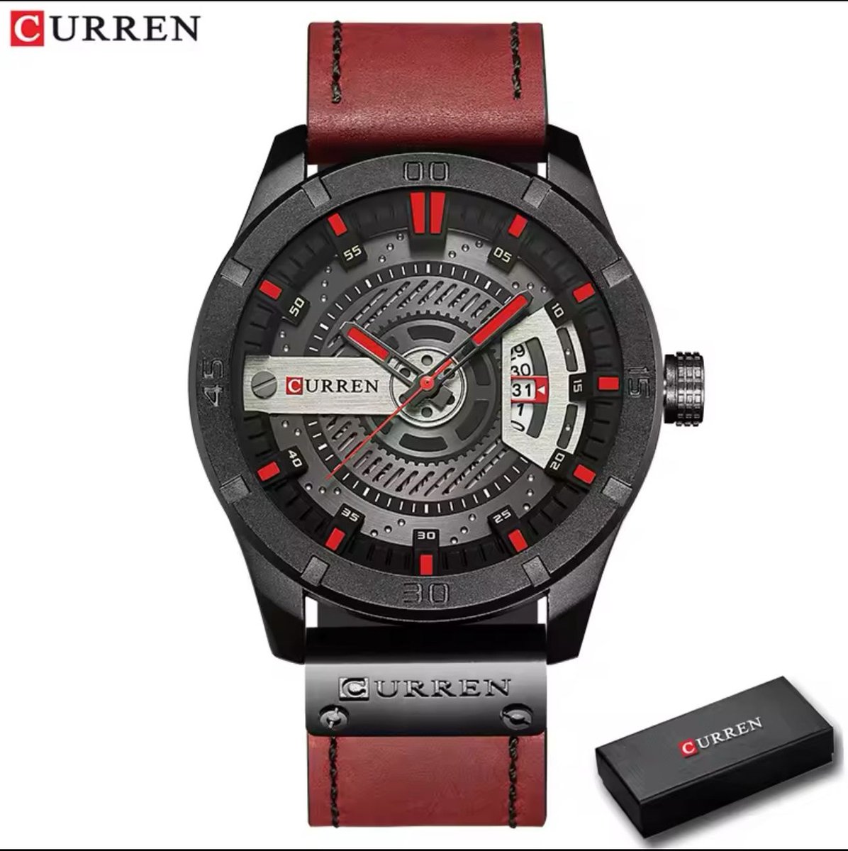 Luxe Horloge Merk Curren Mannen Militaire Sport Horloges Mannen Quartz Datum Klok Man Casual Lederen Pols Horloge Relogio Masculino