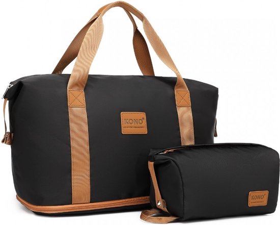Kono Reistas - Uitbreidbaar tot 40L - Met Smart-Sleeve voor op een Koffer - Waterdicht en Duurzaam - Zwart/Bruin