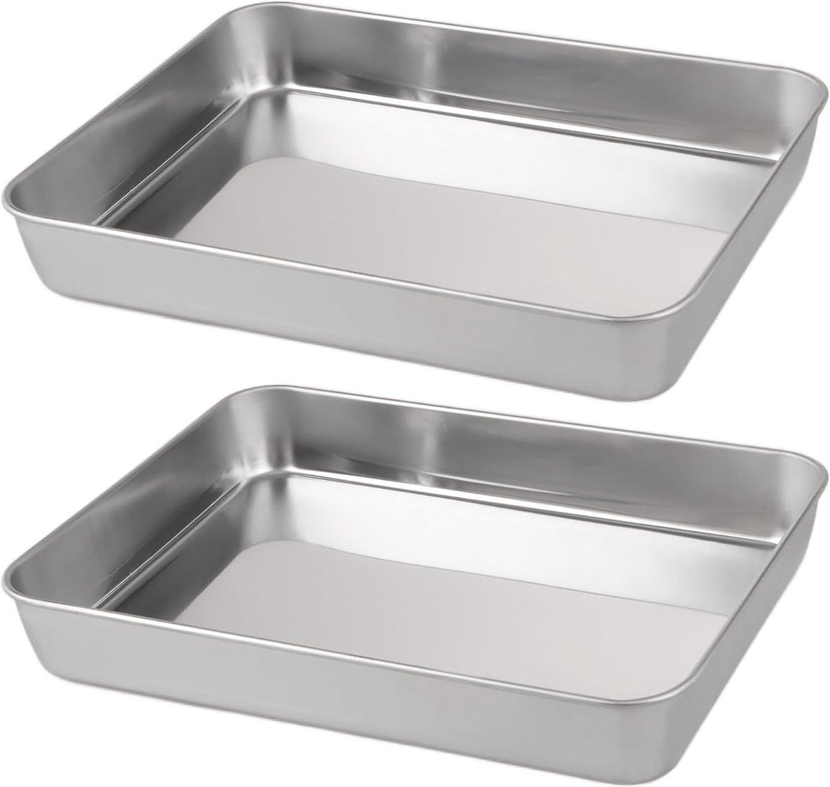 Diepe ovenplaat - Set van 2 - 31 x 24 x 5 cm - Roestvrij staal - Bakplaten voor taartbakken - Vaatwasmachinebestendig sheet pan extender