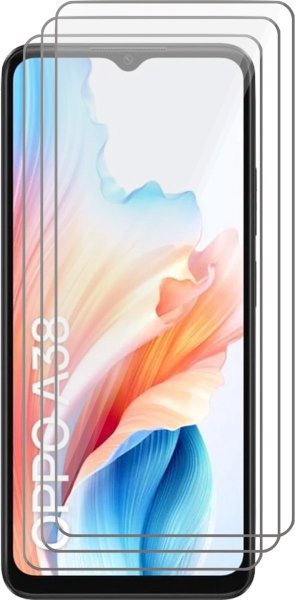 Screenprotector geschikt voor Oppo A38 / A18 - 3x Glas Screen Protector