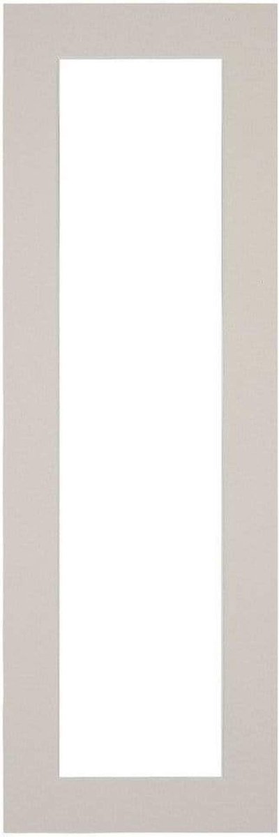 Passe-Partout Fotomaat 10x30 cm - Lijstmaat 20x60 cm - Grijs Graniet - Museumkarton - Fotolijst niet inbegrepen