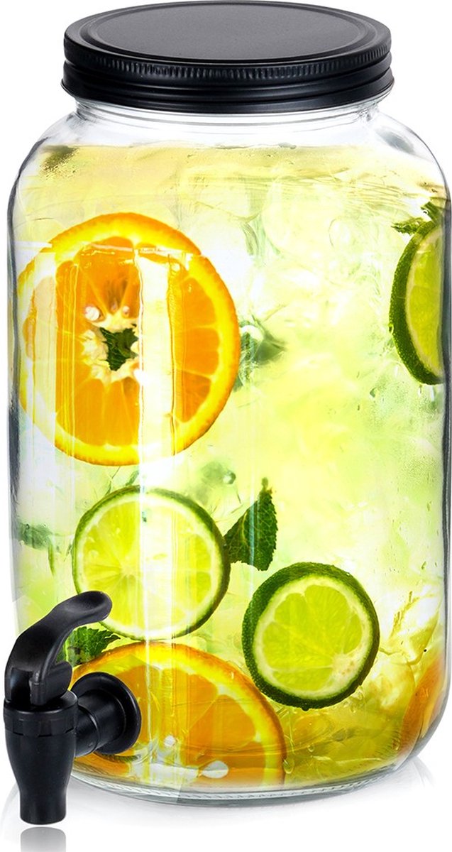 Drankdispenser met Kraan Glas 3,2 l - Kraantje - Limonadetap - Drank Dispenser - Limonadedispenser - Kan - Karaffe