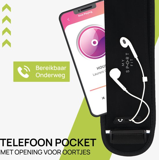 WILLWELL SPORT Hardloopriem - Heuptas, sportriem met zakken, drinkgordel, ideaal voor het dragen van sleutels, mobiele telefoons, kaarten en contant geld