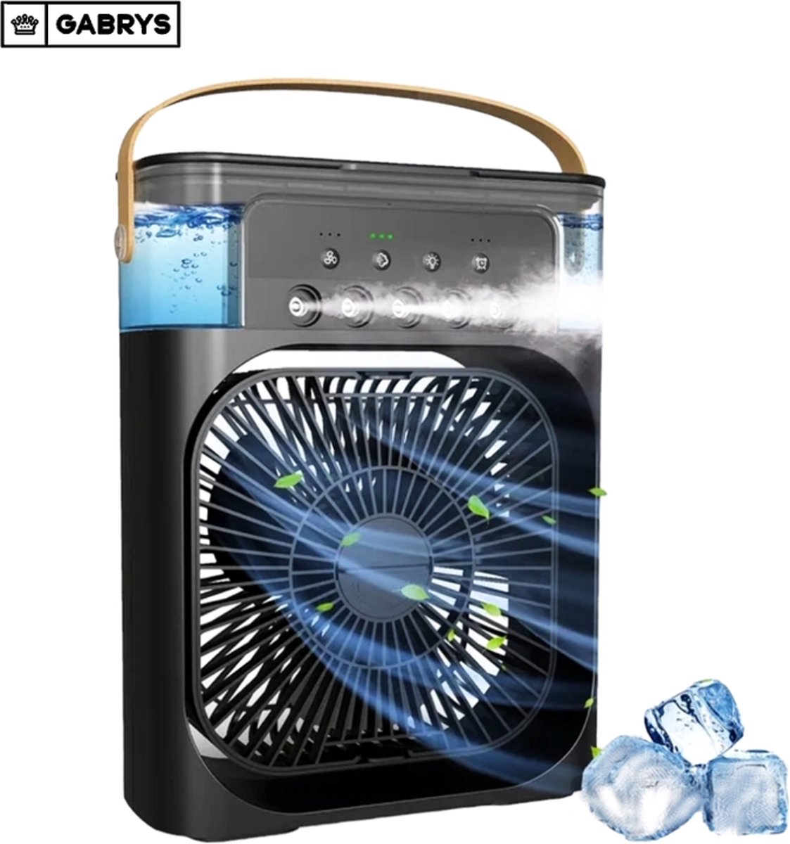 Gabrys® mini Airconditioners Draagbare Koelventilator Led Nachtlampje Water Mistpret 3 In 1 Lucht Voor Thuis - ventilator - zwart - thuis - kantoor - school - zomer - koeling - airconditioning - Kamperen - Luchtkoeler - Aircooler - Tafel Ventilator thumbnail 5