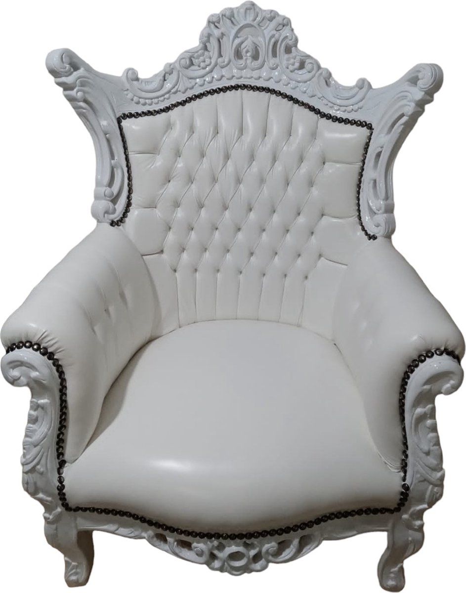 Barok luxe fauteuil - wit