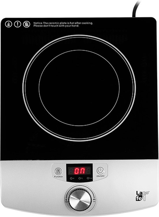 Lafe - Elektrische Kookplaat - Inductiekookplaat - Campingkooktoestel - Elektrisch - Draagbaar - 2000W - CIY 001 - LCD-display — afbeelding 2