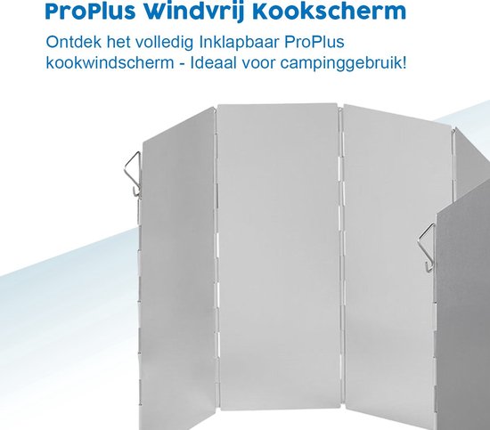 ProPlus Windvrij Kookscherm - 49x26cm - 5 delig - Anti-spatscherm - Vlambeveiligers - Campingscherm - Gasbrandschild - Warmtebeheerscherm - Buitenkeuken - Campingaccessoires van ProPlus — afbeelding 5