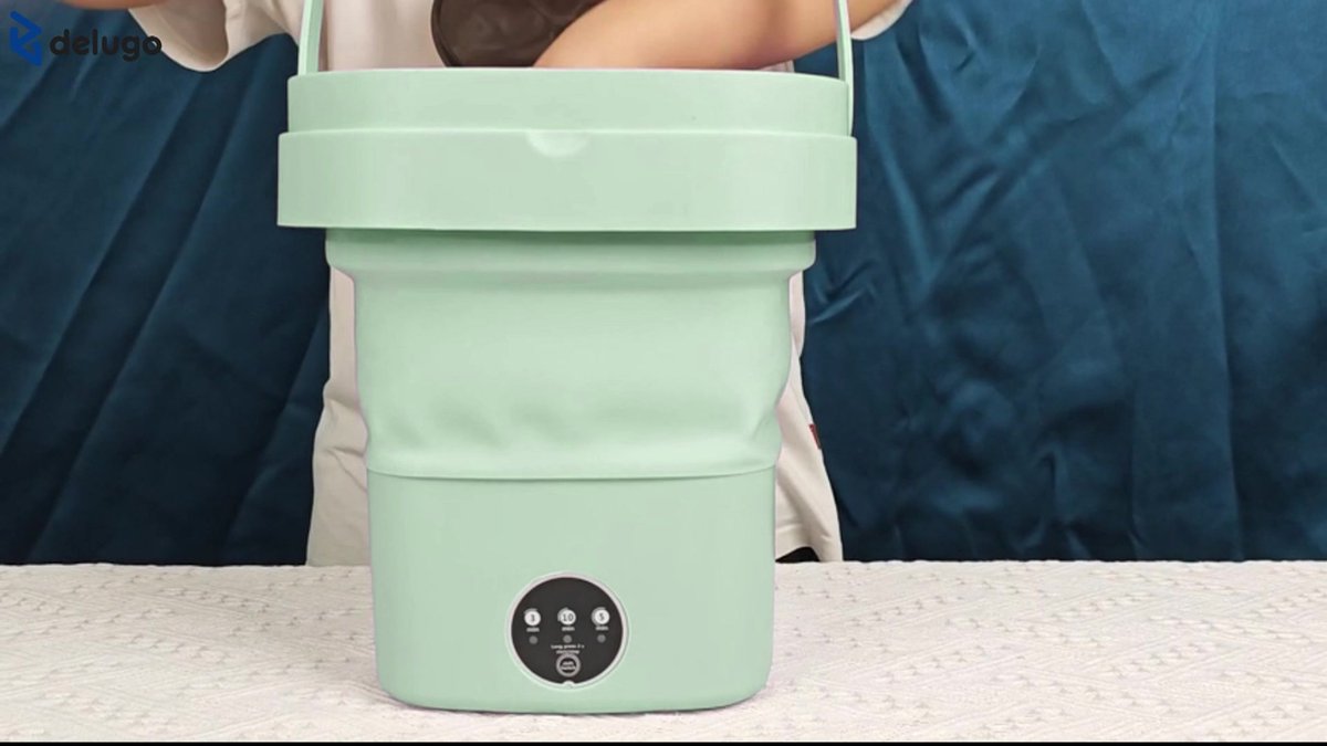Draagbare Single-Tub Wasmachine Met Afvoermand Mini - 7 Kg Wascapaciteit Wasvermogen 400W Voor Appartementen, Camping, Slaapzaal,Bruin