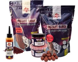 High Attract Voerpakket 'Strawberry Red' Groot - 20mm - Karper voer/boilies - Voordeelpakket voor vissers - Met 20mm Instant Range Boilies, Pellets, Bait Smoke, Hookbaits & Pop Ups - Visset
