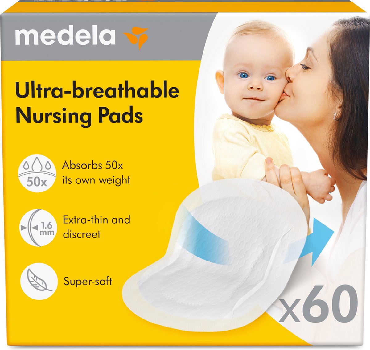 Goedkoopste Medela zoogcompressen wegwerp - 60 stuks - Nieuw - ultra-ademend