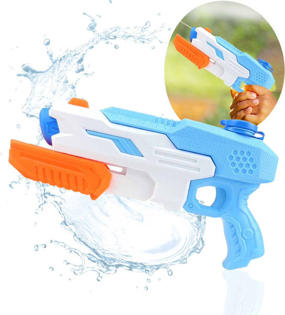 CaptainXL Waterpistool - Super Soaker - Waterspeelgoed - Zwembad Speelgoed - Speelgoed voor Kinderen - 530ML - Tot 9 Meter Ver - Binnen 10 Seconden Gevuld - Veilig voor Kinderen - Blauw