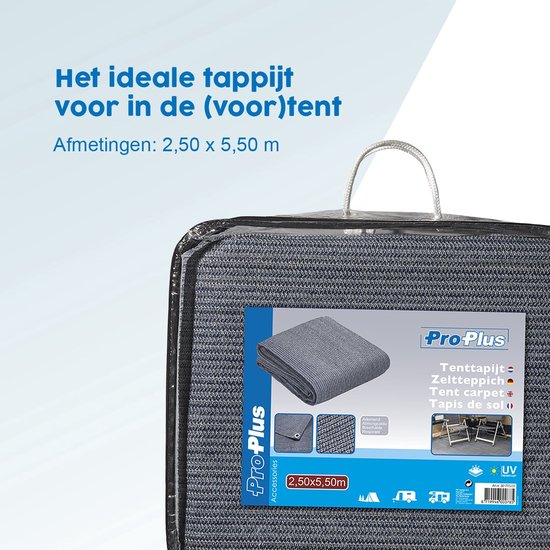 ProPlus Tenttapijt - 250 x 550cm - Tenttapijt Caravan - Gronddoek Tent - Voortenttapijt - Kampeertapijt - Water - en Vuil Doorlatend - Sterk materiaal - UV-gestabiliseerd - Blauw/wit van ProPlus — afbeelding 5