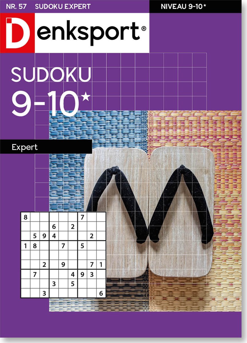 Denksport Puzzelboek Sudoku 9-10* expert, editie 57