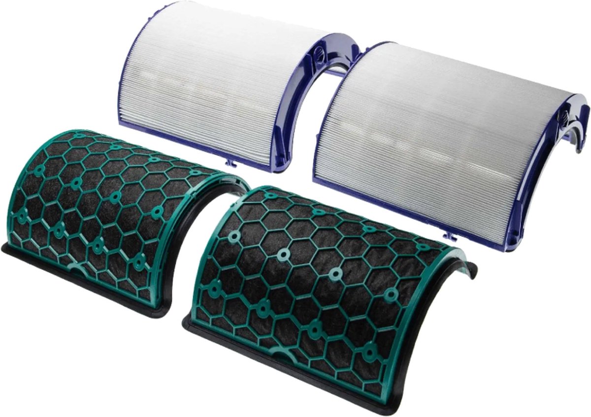 vhbw 2-delige filterset compatibel met Dyson Cool TP08, TP07, TP7A luchtreinigers - HEPA-filter, actief koolstoffilter