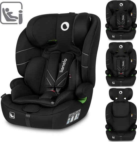 Lionelo Levi - Autostoel - vanaf 1,5 tot 12 jaar (76-150 cm / 9-36 kg / Groep 1/2/3) - Comfortabele Brede Zitting - Memory Foam - 10-standen Hoofdsteun - i-Size Autostoeltje