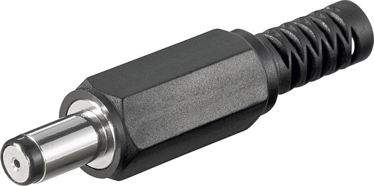 Soldeerbare DC plug 0,8 x 5,0 (9mm lang) met knikbeschermer
