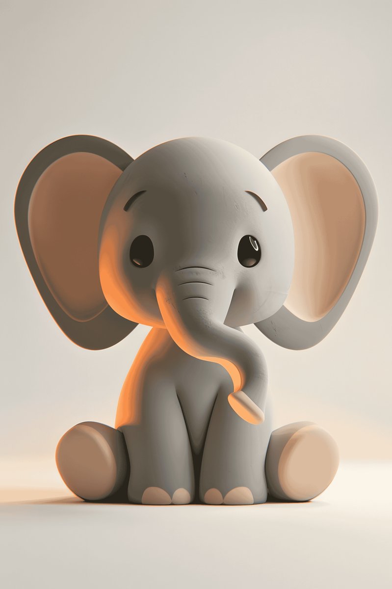 Baby Olifant Poster - Schattige - Olifant - Dieren - Natuur - Kleurrijke - posters - forma