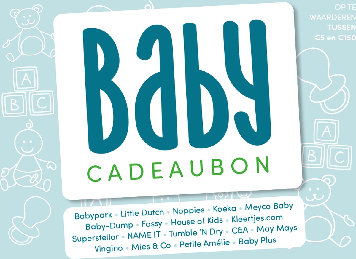 Babycadeaubon blauw - Cadeaukaart 25 euro