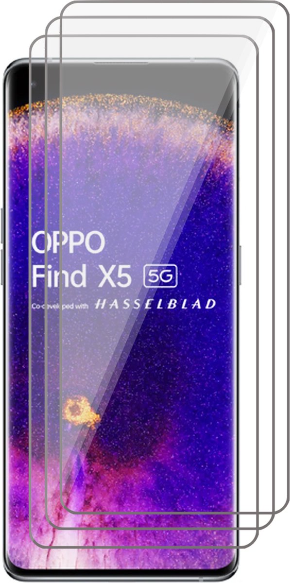 Screenprotector geschikt voor Oppo Find X5 - 3x Glas Screen Protector