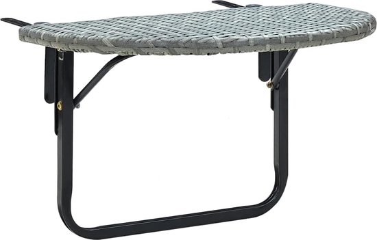 WOLTU Opklapbare hangtafel, kleine bijzettafel voor buiten, 3 in hoogte verstelbaar, met houteffect, zwart