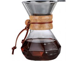 Pour Over Koffiepot met Permanent RVS koffiefilter - Slow Coffee Maker Kit - Glazen Cafetière - Koffekan Drip Gieter - Dripper Koffiemaker - Handmatig Filterkoffie koffiezetapparaat met Herbruikbaar Koffie Filter - Koffiefilterhouder V60 set - 500 ML Pour Over Koffiepot met Permanent RVS koffiefilter - Slow Coffee Maker Kit - Glazen Cafetière - Koffekan Drip Gieter - Dripper Koffiemaker - Handmatig Filterkoffie koffiezetapparaat met Herbruikbaar Koffie Filter - Koffiefilterhouder V60 set - 500 ML