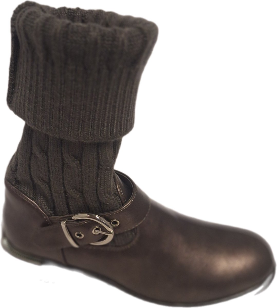 IDEALSHOES-SOCKBOOTS-GREYBROWN-SIZE 38