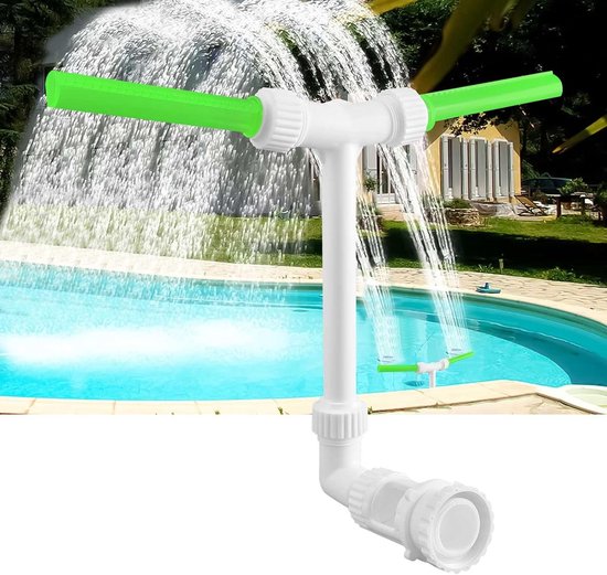 Waterval Fontein voor Bovengrondse Zwembaden - Adapter Accessoires - Twee Fonteinkoppen - 360° Verstelling - Zwembaden en Tuinen