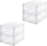 Bol.com Transparante kunststof opbergtorens - Set van 2 laden voor DIN A4-formaat - Hoogte 255 cm - Stapelbaar - Ideaal voor kan... aanbieding