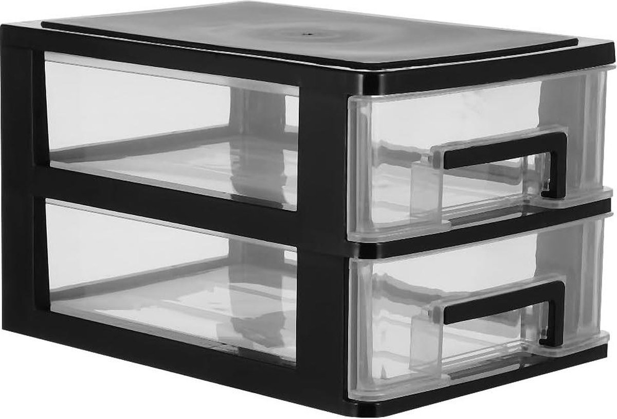 Keukenopberger - lade meubels desktop make-up voor kunststof kasten transparant draagbaar zwart type vier × cm rek met doorzichtige laden